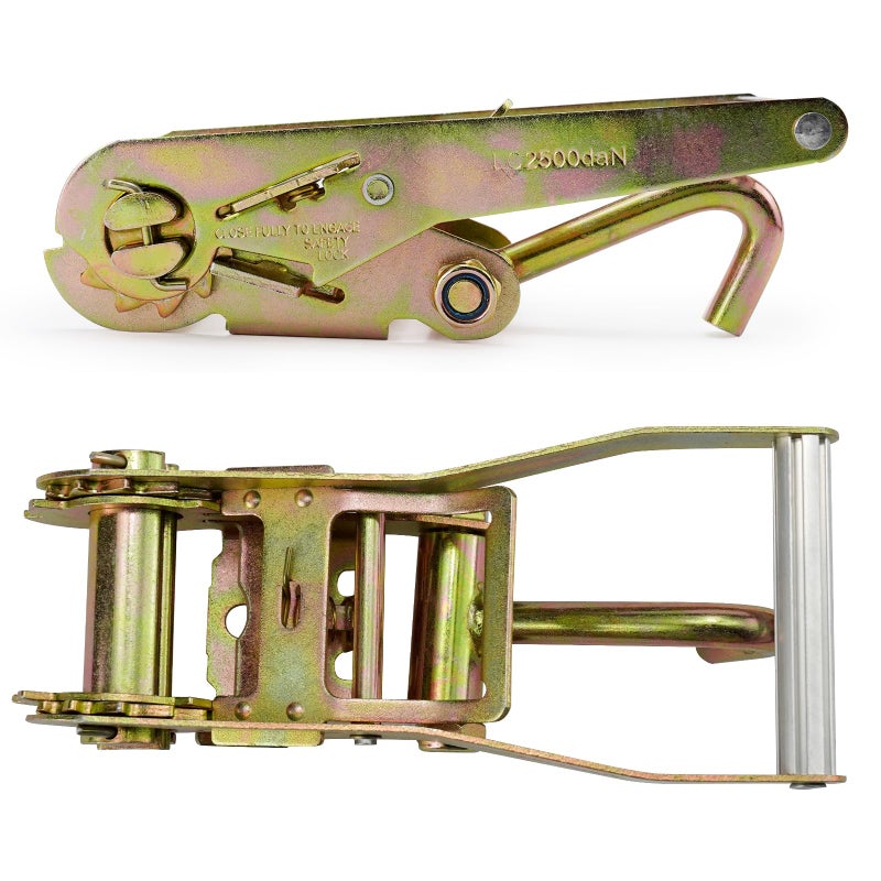BOKE YOUNG 2-inch Ratchet Tie Down Buckle with J-Hook Tie Down Used for Car Trailer Flatbed Truck Fastening Cargo (4 Pack) - Image 5